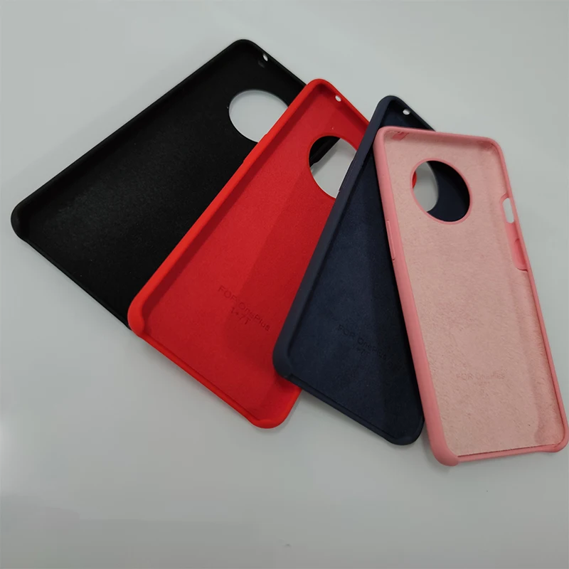 Чехол для Oneplus 7T жидкий силиконовый чехол телефона мягкий на ощупь шелковистая