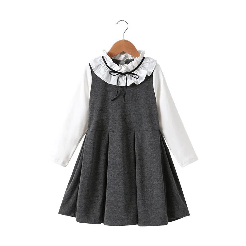 

2021 Spring Autumn School Teenage Girl Dress Children Princess Party Frocks Kids Cotton Uniform Fashion Children Clothing 3-13Y
