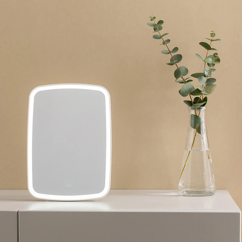 LED touch Screen Built-in battery Makeup Mirror Table Desktop Portable Lighted Cosmetic Hand | Красота и здоровье