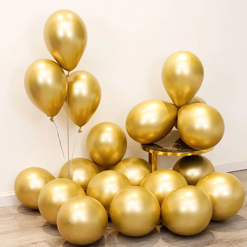 gold 20 шт. металлические латексные шарики с жемчугом для свадьбы, дня рождения, вечеринки для украшения детского душа, украшение для девушки, девичник, вечерние столовые принадлежности - Цвет: gold