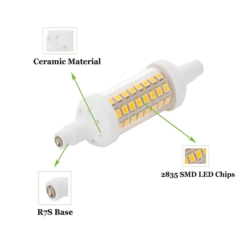 Светодиодная лампа R7S 10 Вт 15 20 78 мм 118 135 SMD 2835 светодиодная 220 В лампа-кукуруза