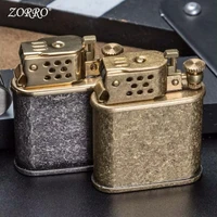 zorro brass liner kerosene lighter bouncing automatic ignition pure copper grinding wheel lighter mens collection smoking gift