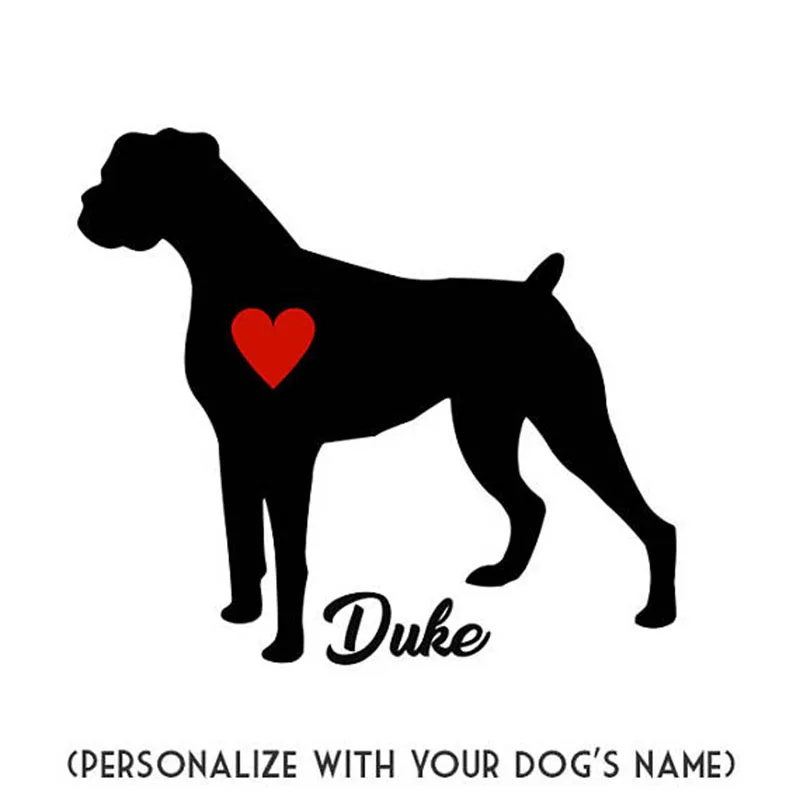 Наклейка с именем на заказ виниловые наклейки окна рисунком боксера собаки