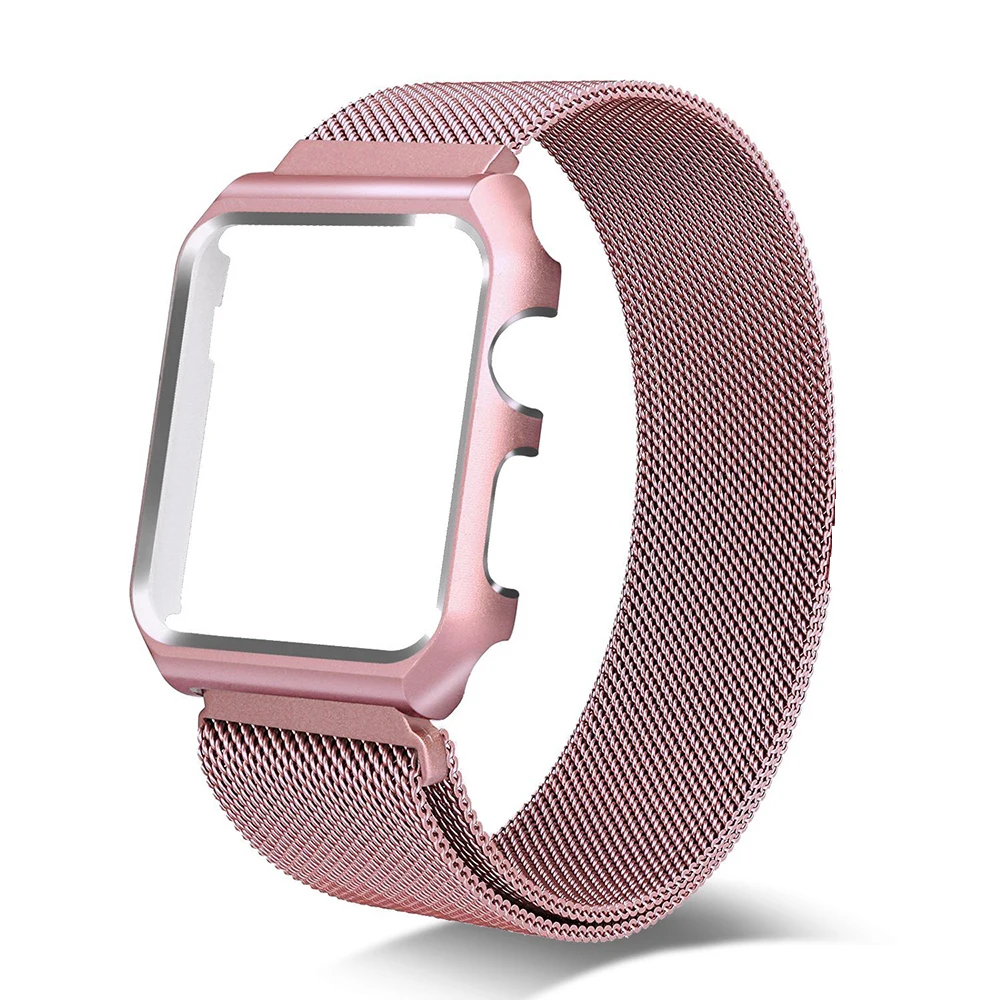 Mlianese Loop ремешок+ металлический чехол для Apple Watch 3 2 1 ремешок 42 мм 38 мм крышка Iwatch 5 4 ремешок 44 мм 40 мм браслет аксессуары для часов
