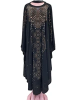 gown new style african womens clothing dashiki abaya fashion hot drilling bead series with scarf long dresses free size