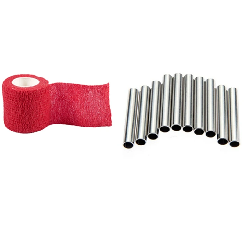 

10 шт. 304 Нержавеющая сталь трубка наконечник рукоятки задний стержень & 1 шт. 2 дюйма X 5 метров самостоятельно прилипшие клей Бесплатная ручка...