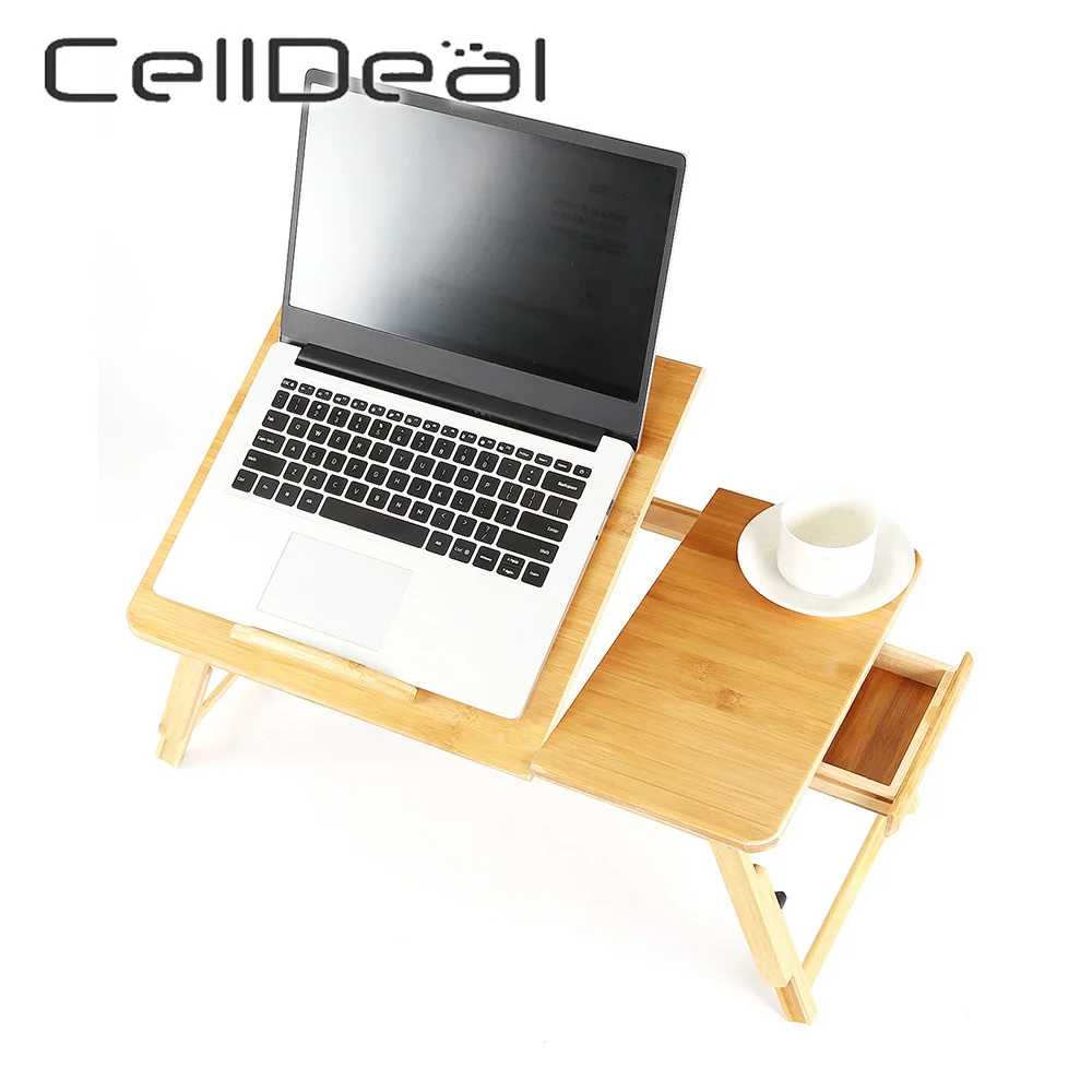 

Adjustable Portable Bamboo Computer Laptop Folding Desk Table Sofa Bed Office Laptop Stand Desk With Fan Bed Table for Notebook