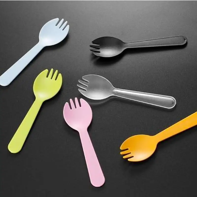 Ложка вилка одноразовая утолщенная черная пластиковая 200 шт.|Одноразовые ложки| |