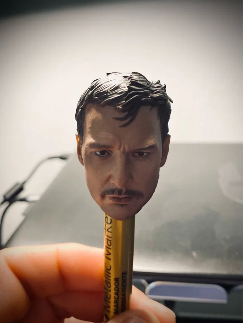 1/6 голова Педро Паскаля лепка из ПВХ Мужская солдата резьба подходит для 12 дюймов