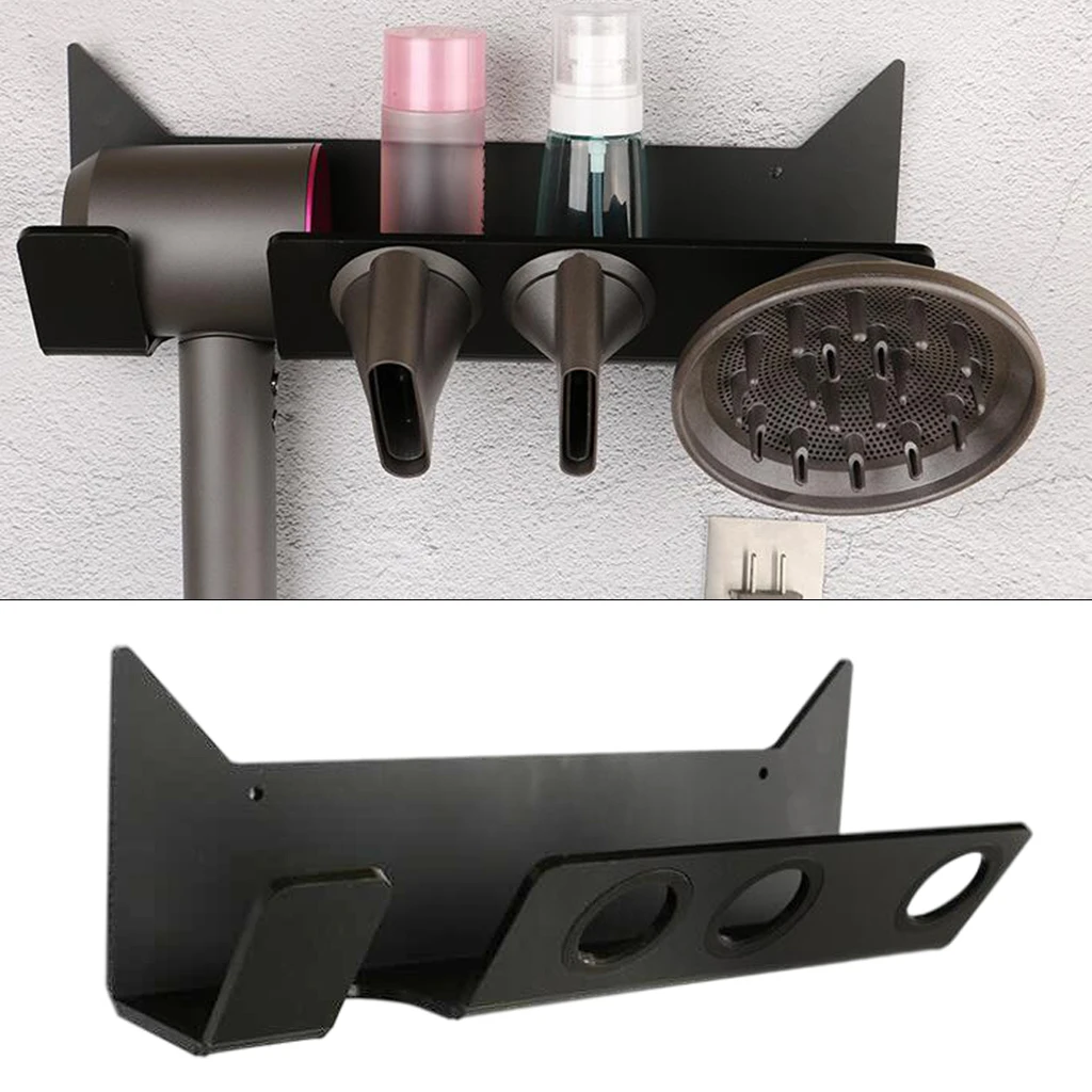 Hair Dryer Holder Wall Mounted Blow Bracket Rack Organizer Hanger Brackets Tray Storage |