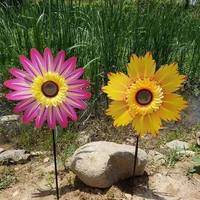 sunflower windmill colourful wind spinner home garden decor yard kids toy