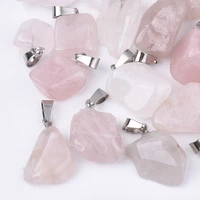 24pcslot natural irregular semi precious stone pendants mixed color nuggets charms pendants for necklace jewelry making