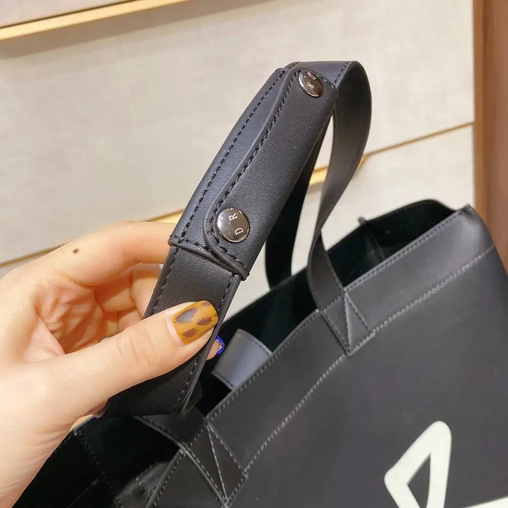 

With Logo Bags for Women Autumn and Winter New Pure Color Simple Bag Large Capacity One-Shoulder Portable Retro Big Bag