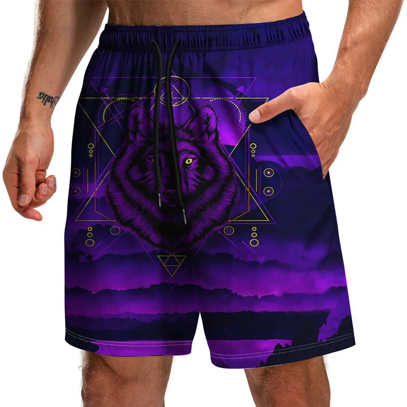 

2021 New Summer Casual Shorts Men's Running Sport Loose Home Shorts Male Plus Size Animal Horse Deer Printed Clothing S-6XL