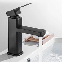1pc modern bathroom basin taps mixer tap single lever mono brass tap black faucet anti rust durable home bathroom replacement