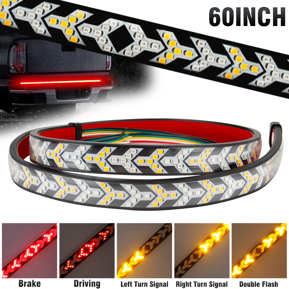 

OKEEN 49" 60" 79"Car LED Truck Tailgate Light Strip Driving Turn Signal Brake Reverse Lights Bar For Pickup Jeep SUV VAN 12V 24V