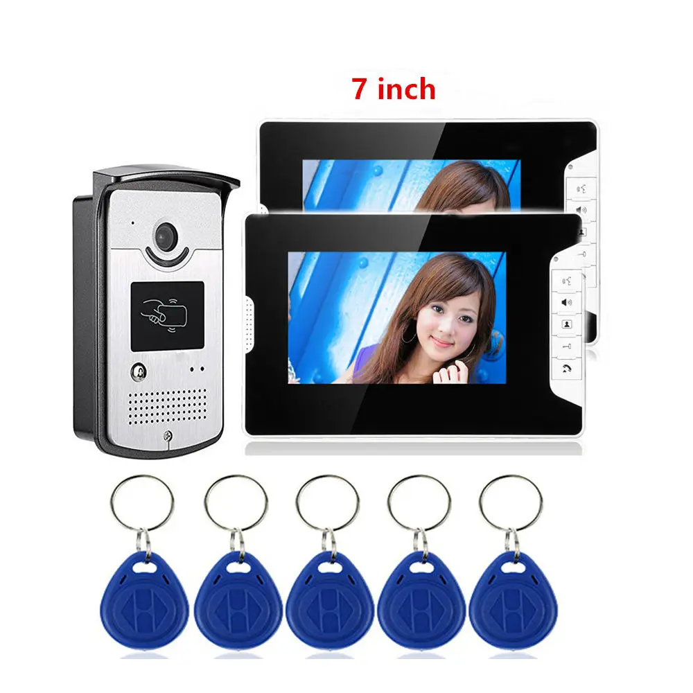 Проводной видеодомофон 10 дюймов система внутренней связи 2 монитора + 5