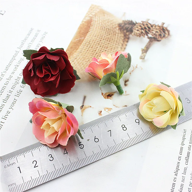 10PCS 3.5cm Mini Silk Artificial Rose Flowers Cloth For Wedding Party Home Room Decoration DIY Dress Accessories Fake ZM | Дом и сад