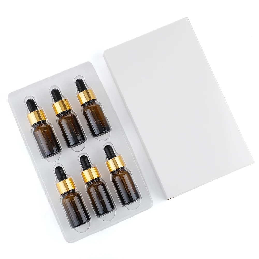 

6pcs/set Glass Drip Bottle With Dripper Bottle Bottling Travel Portable Essential Oil Bottle Bottling Mini Glass Bottle