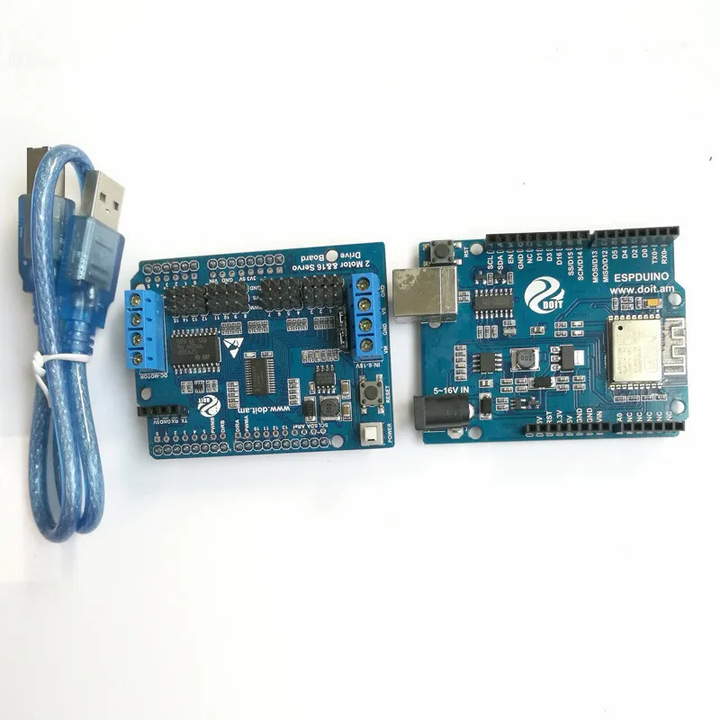 ESPduino control kit Wi-Fi беспроводной контроль мини T100 металлический RC робот танк шасси комплект+ espduv1 контроллер комплект высокий крутящий момент двигатель DIY для Arduino - Цвет: ESPduino control kit