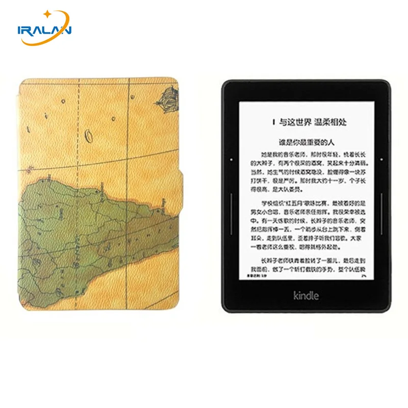 

For Amazon kindle paperwhite 1 2 3 Ultra-slim Map Leather case for Kindle Paperwhite 2015 2016 6th 958/899 Tablet cover+film+pen