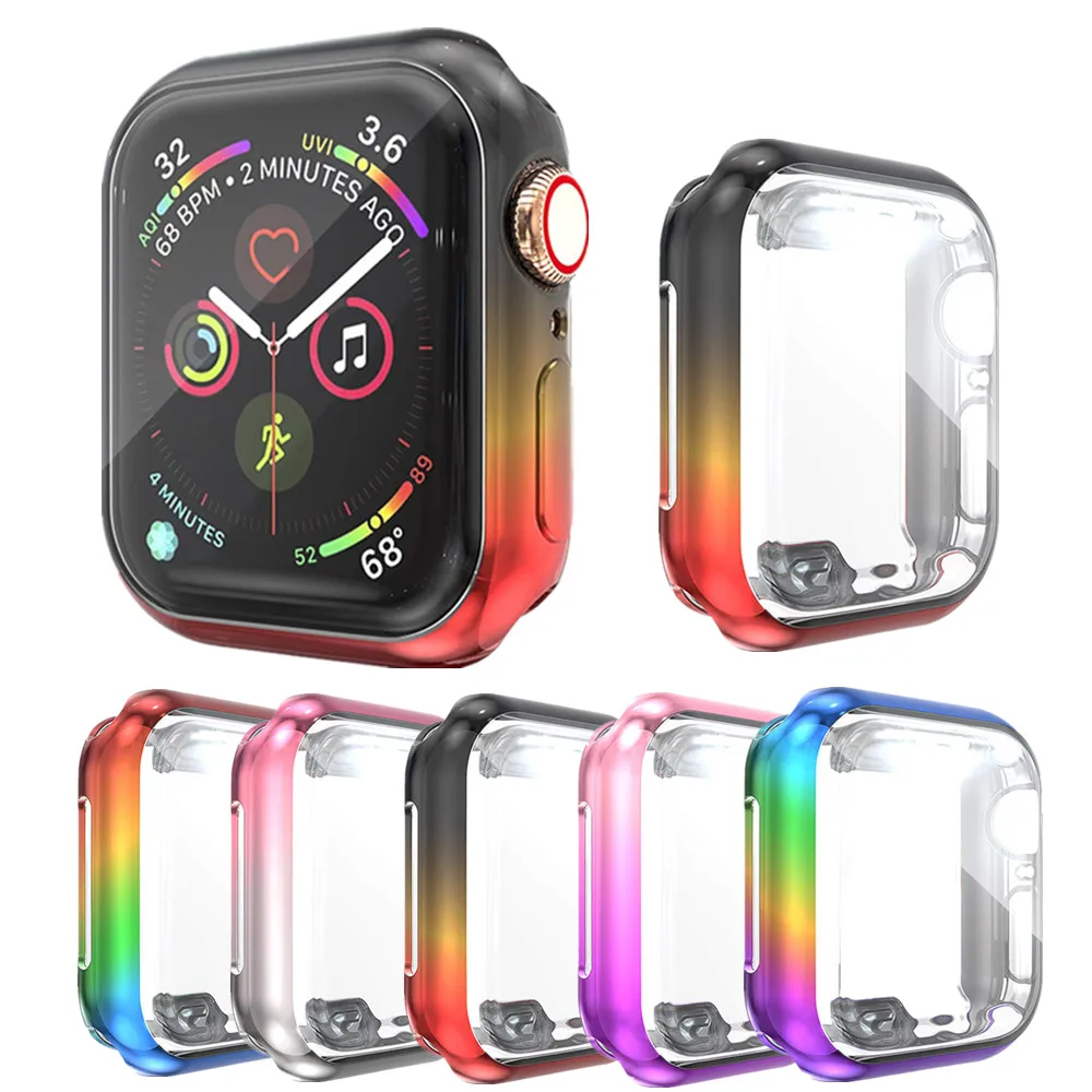 Покрытие для планшетов Apple Watch серии 6/5/4/SE Мягкий защитный чехол из ТПУ iWatch 40 мм 44