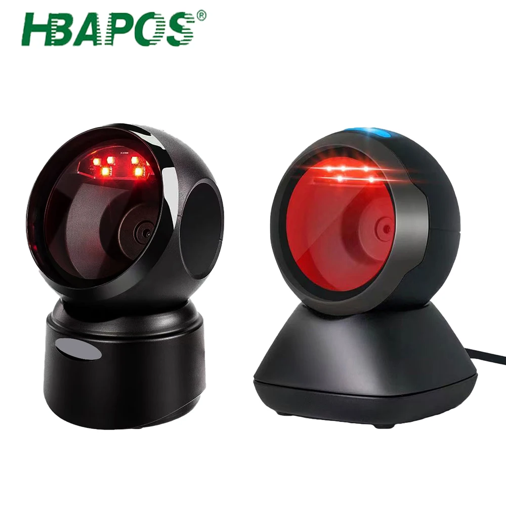 

Сканер штрих-кода HBAPOS Desktop 1D 2D CMOS всенаправленный Проводной USB-сканер с автоматическим сенсором