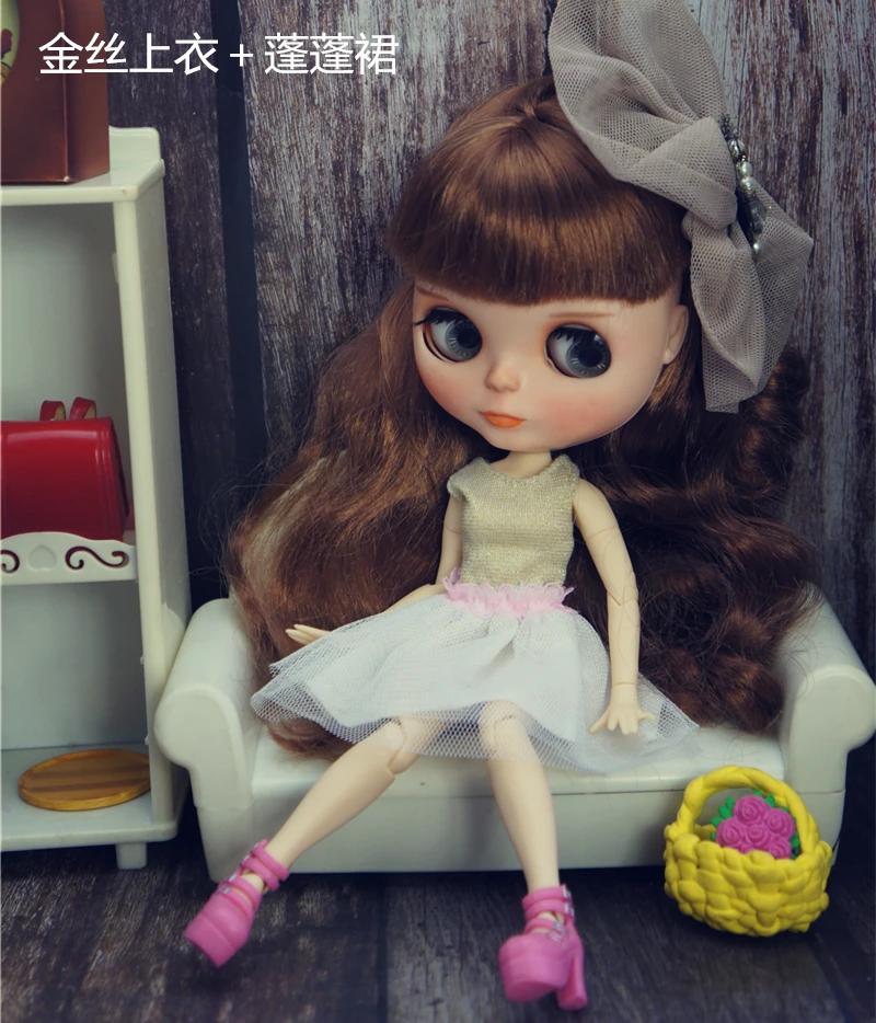 

HOT Fashion Cute Outfit Tops Vest Trousers Skirt Blyth Clothes Dress For Dolls