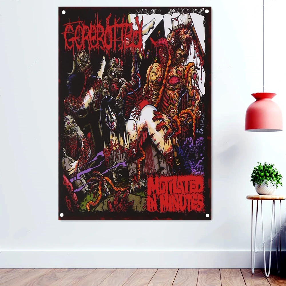 

Cannibal Corpse Heavy Metal Music Rock Band Banner Wall Chart Fantastically Brutal Dark Art Flag Skull Tattoo Poster Tapestry