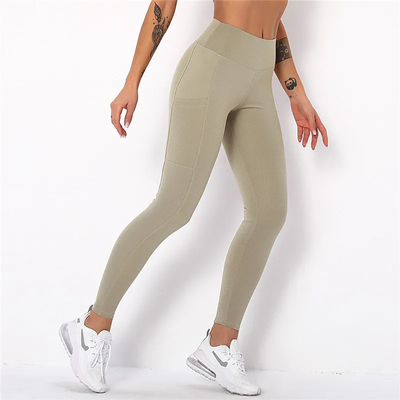 

Women Workout YogaSet Sportswear Gym Run Fitness Seamless HighWaist Leggings Tight Stretchy Elastic Drawstring Breathable Pocket