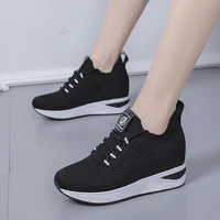 ladies fashion wedge sneakers women chunky shoes womens sneakers 6cm heels for women platform knitted shoes tennis mujer