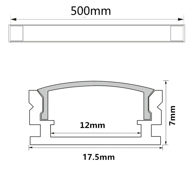 

2-30 sets / pack 0.5 m 12 mm with aluminum profiles for 5050 5630 LED strip aluminum alloy flat shell + PC cover
