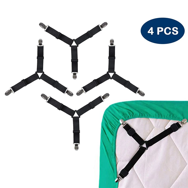 4шт / комплект простыня клип ремень застежка матрас эластичный нескользящий