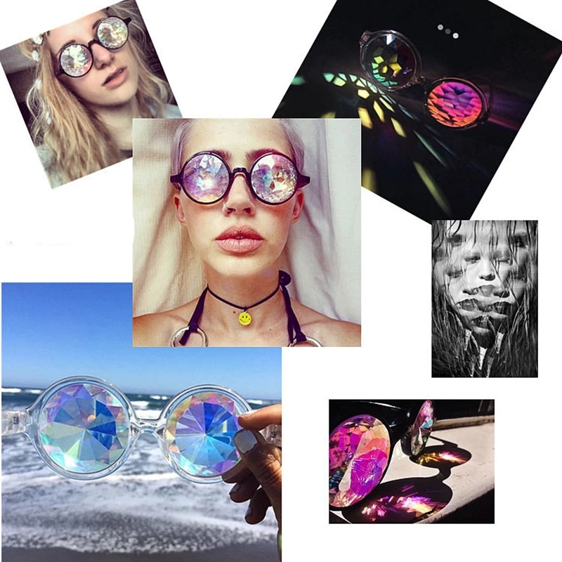 Калейдоскоп очки Rave праздничные вечерние солнцезащитные очки Diffracted Lens-черный