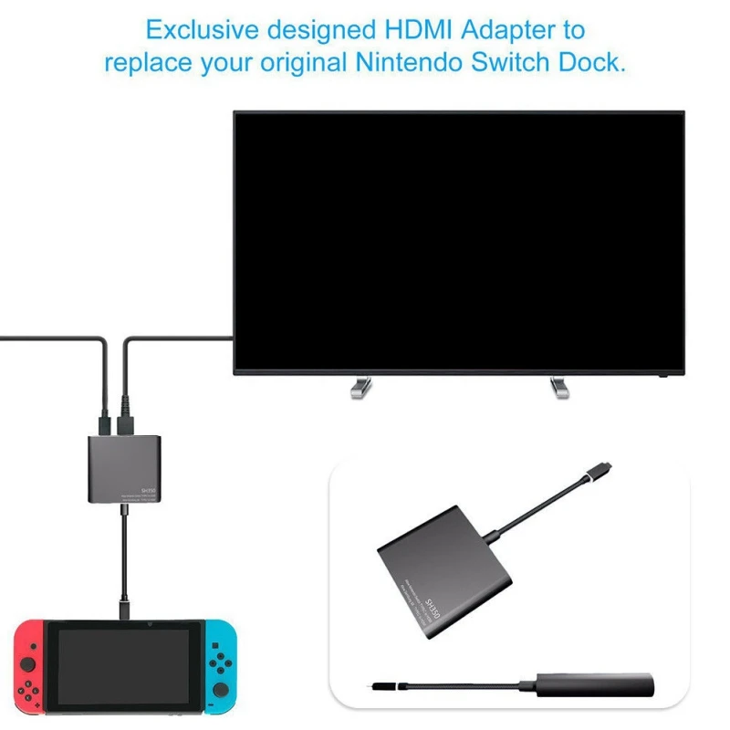 SH350 type C адаптер USB-C к HDMI/USB3.0/type-c конвертер type-C хаб-конвертер портативная