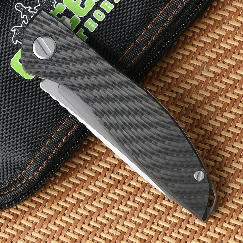 Нож Green thorn hation zero flipper d2 из углеродного волокна + TC4 титановый нож CF походный ручка