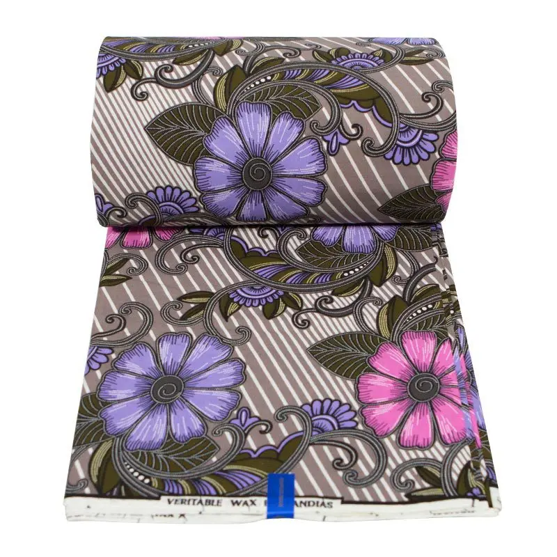 2019 Новые поступления 100% хлопчатобумажная африканская ткань фиолетовый и розовый