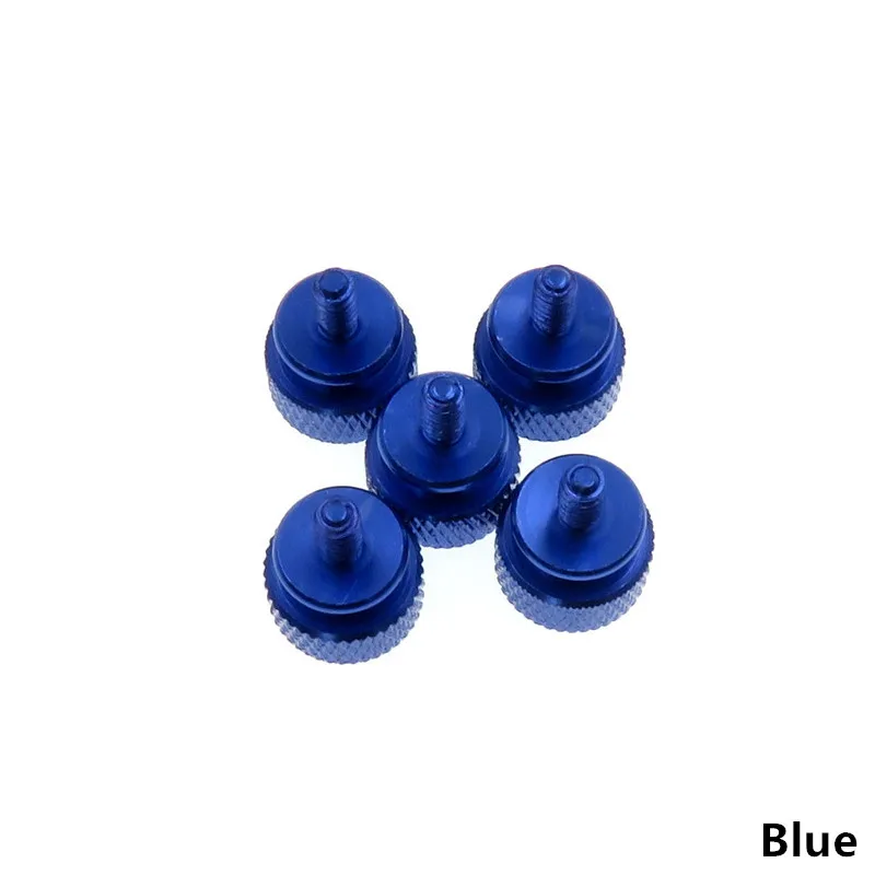 Blue 5 шт 6#-32*6,5/12 Алюминиевый сплав чехол для компьютера боковая панель жесткий диск ручной винт накатки большого пальца винты цветной гвоздь - Цвет: Blue