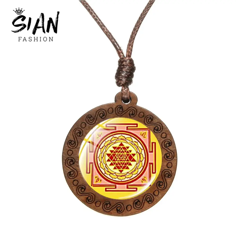 Азиатских новейшие модные Шри Янтра кулон ожерелье Сакральная в виде