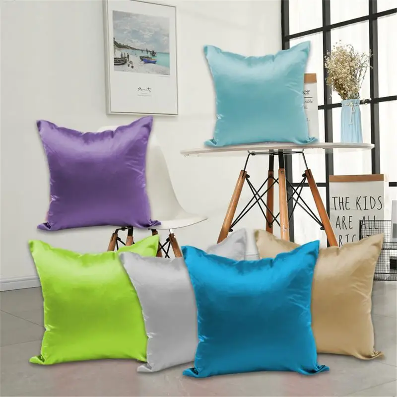 27 различных цветов квадратная наволочка шелковые атласные хлопковые льняные