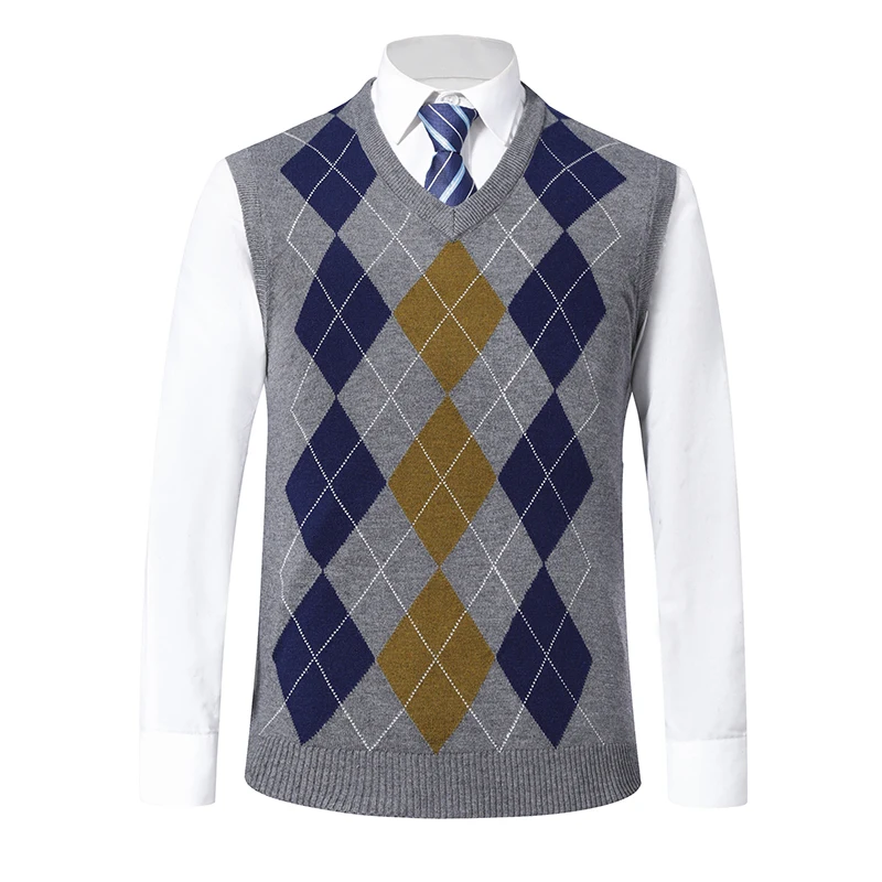 Джемперы мужские облегающие вязаный узор повседневная одежда модный брендовый