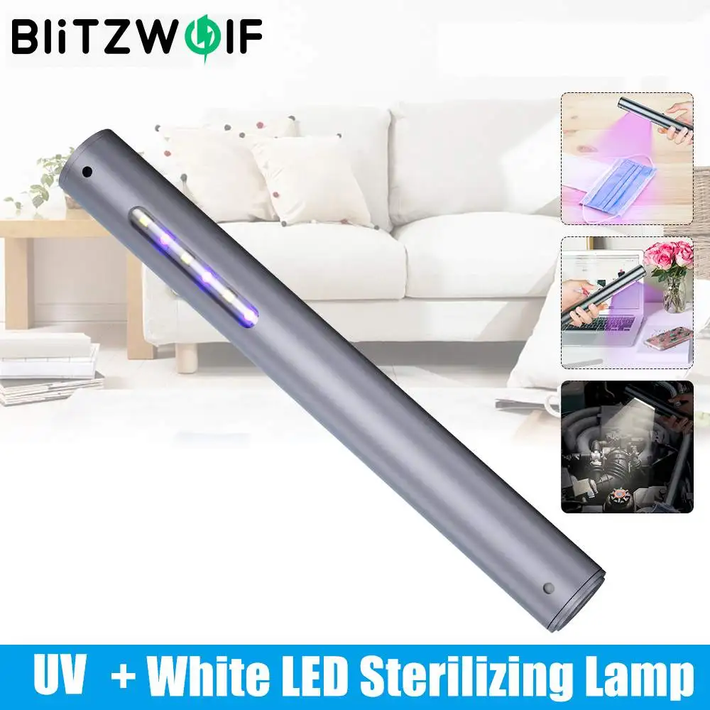 

BlitzWolf BW-FUN9 UV Sterilamp Handheld Night Light Household White LED Sterilization Lamp Disinfection LED Lighting Lamp