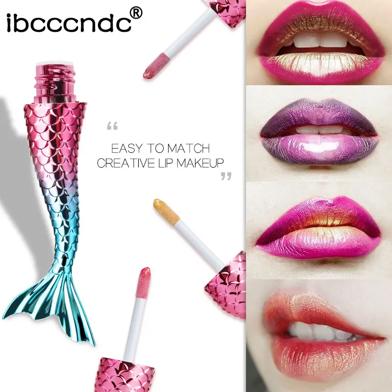 Блестящий Блеск для губ Русалочки Сияющие губы глазурь оттенок долгостойкая