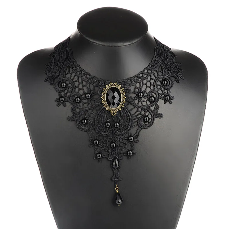 

Retro Retro Lace Necklace Fashion Collar Necklace Necklace Bib Collection Jewelery Chain Necklace Handmade Gothic