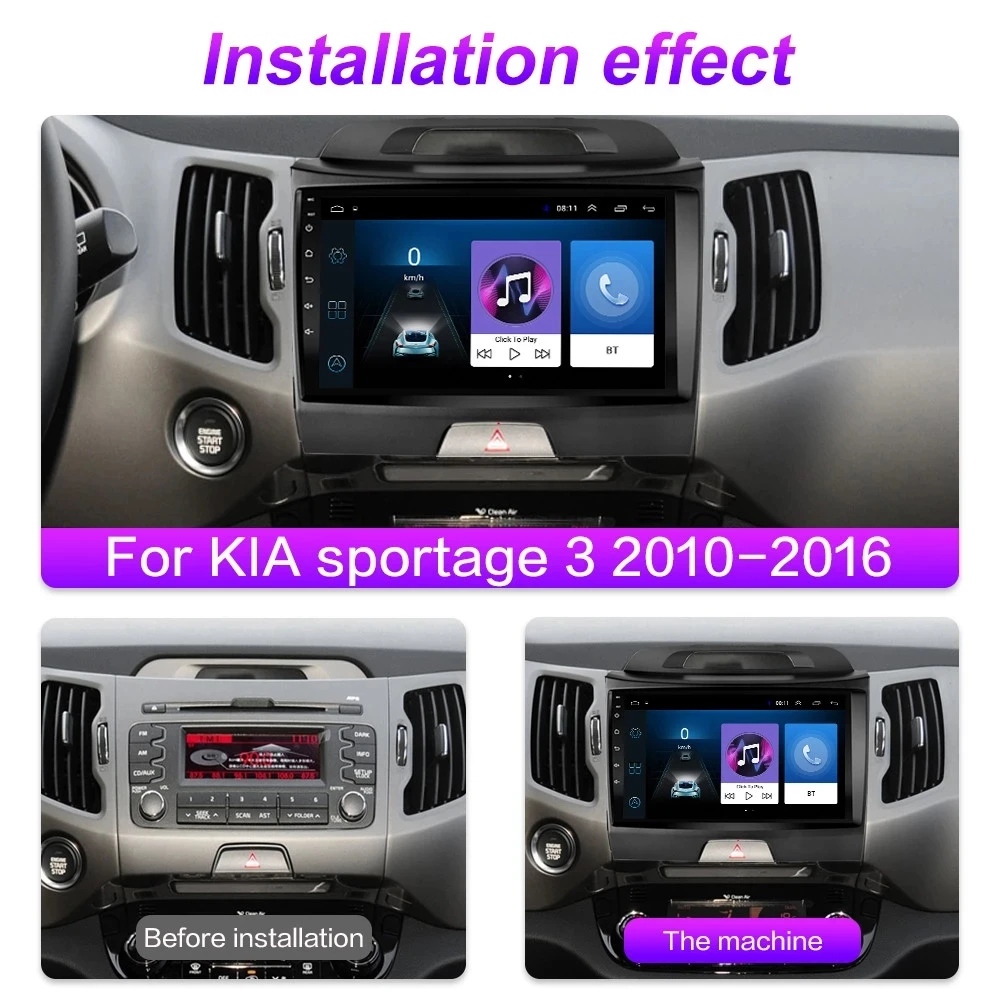 Автомагнитола 2 din на Android 10 для KIA Sportage 3 2010-2016 мультимедийный автомобильный