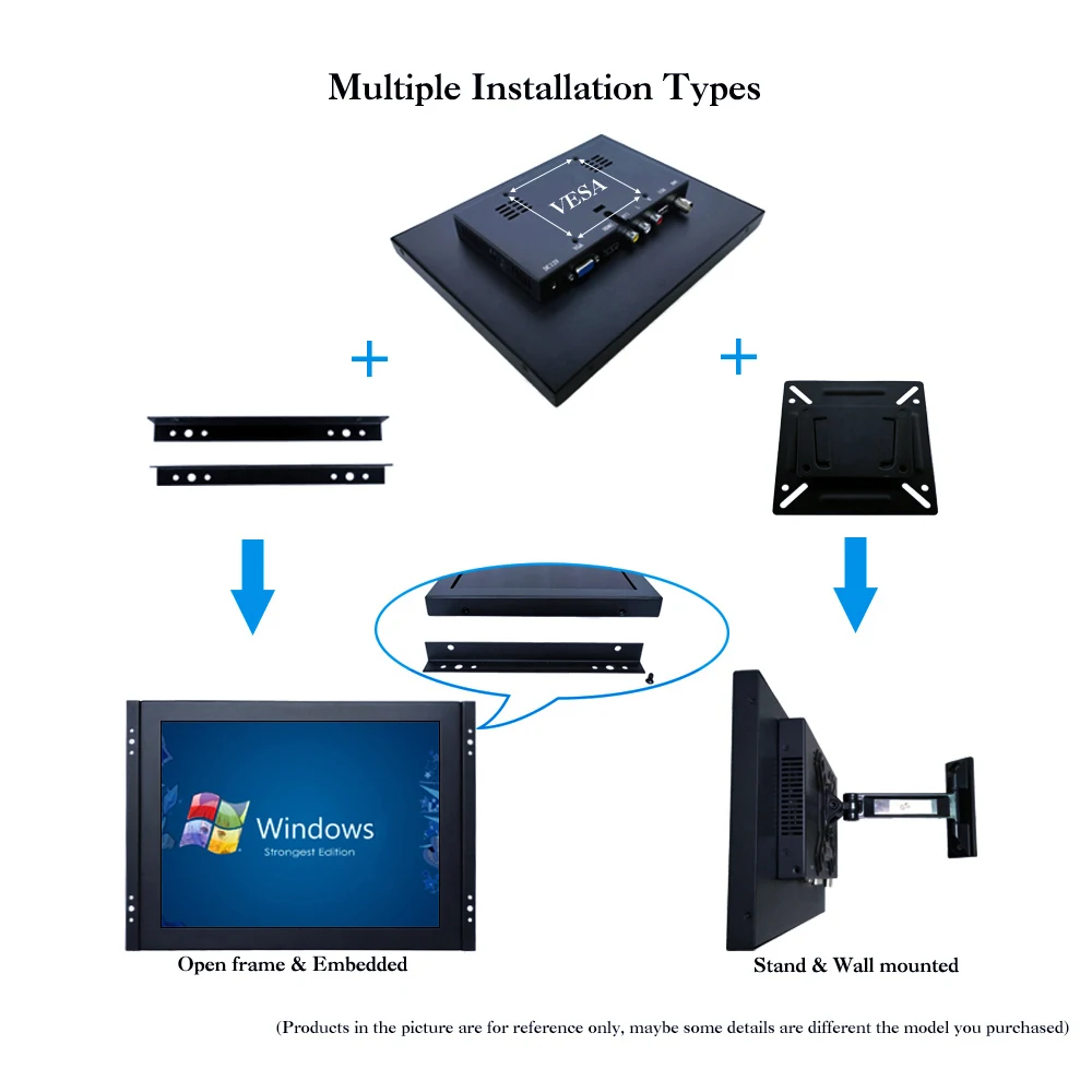 ZK150TN 59/15 "1024x768 HDMI VGA металлический корпус встроенный в открытую раму включение