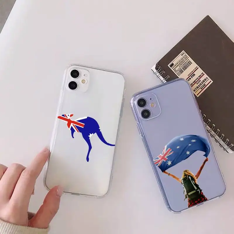 

Australian flag Phone Case Clear Transparent for iPhone 11 12 13 mini pro XS MAX 8 7 6 6S Plus X 5S SE XR 2020