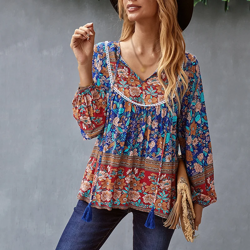 

Women Long Sleeve V-Neck Casual Pullover Tops Autumn Winter New Ladies Clothes