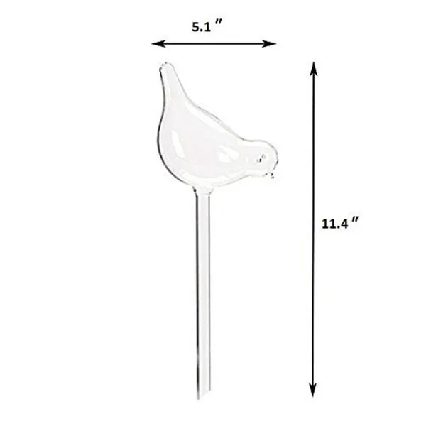 

3 Pack Plant Waterer Self Watering Globes, Bird Shape Hand Blown Clear Glass Aqua Bulbs