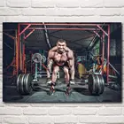 Тяжелая атлетика модель тренажерные залы штанга Бодибилдинг Фитнес Спорт мускулы искусство Шелковые Плакаты и печать картины для украшения стен картина